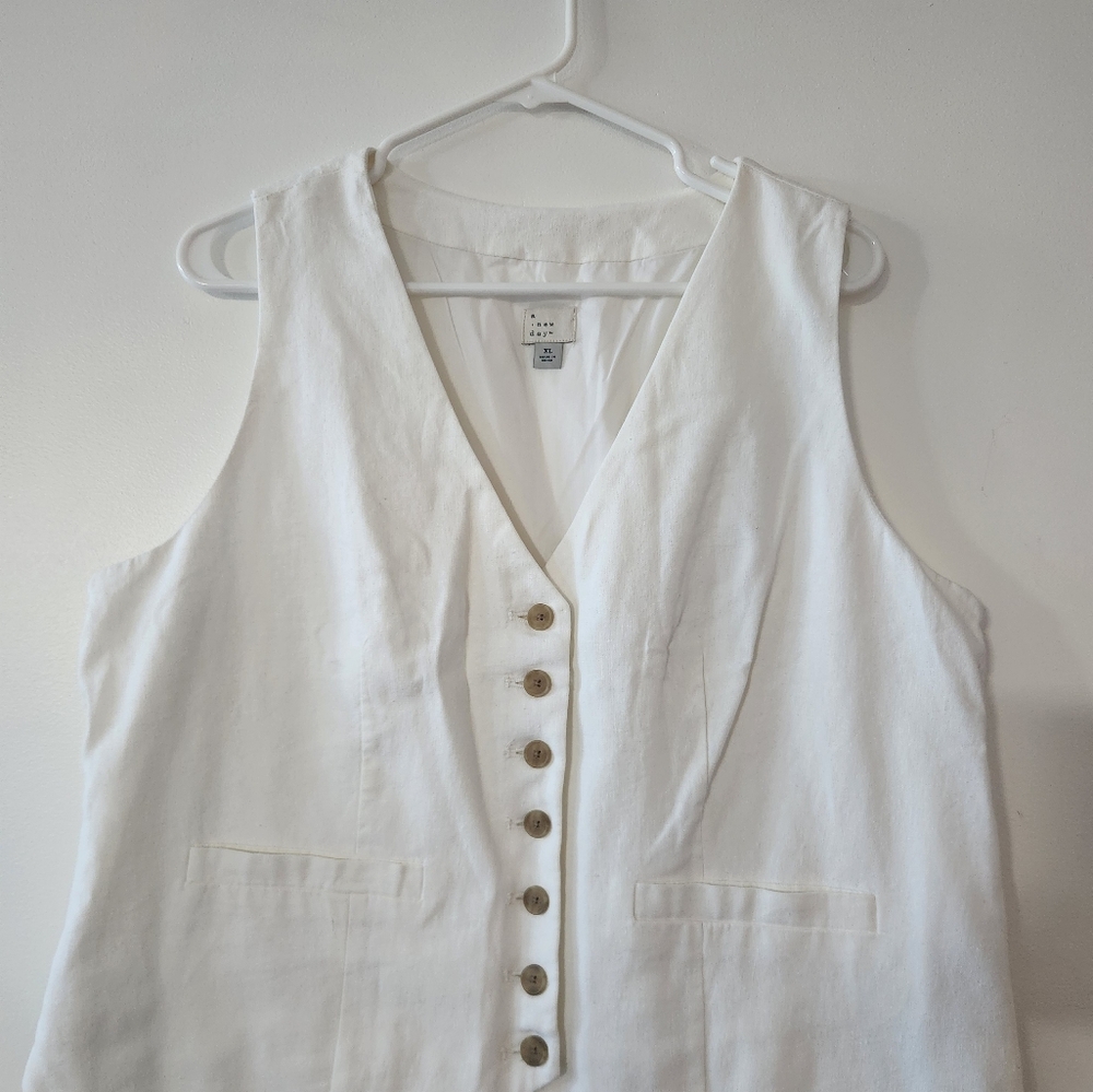 a new day Ivory Button-Up Vest